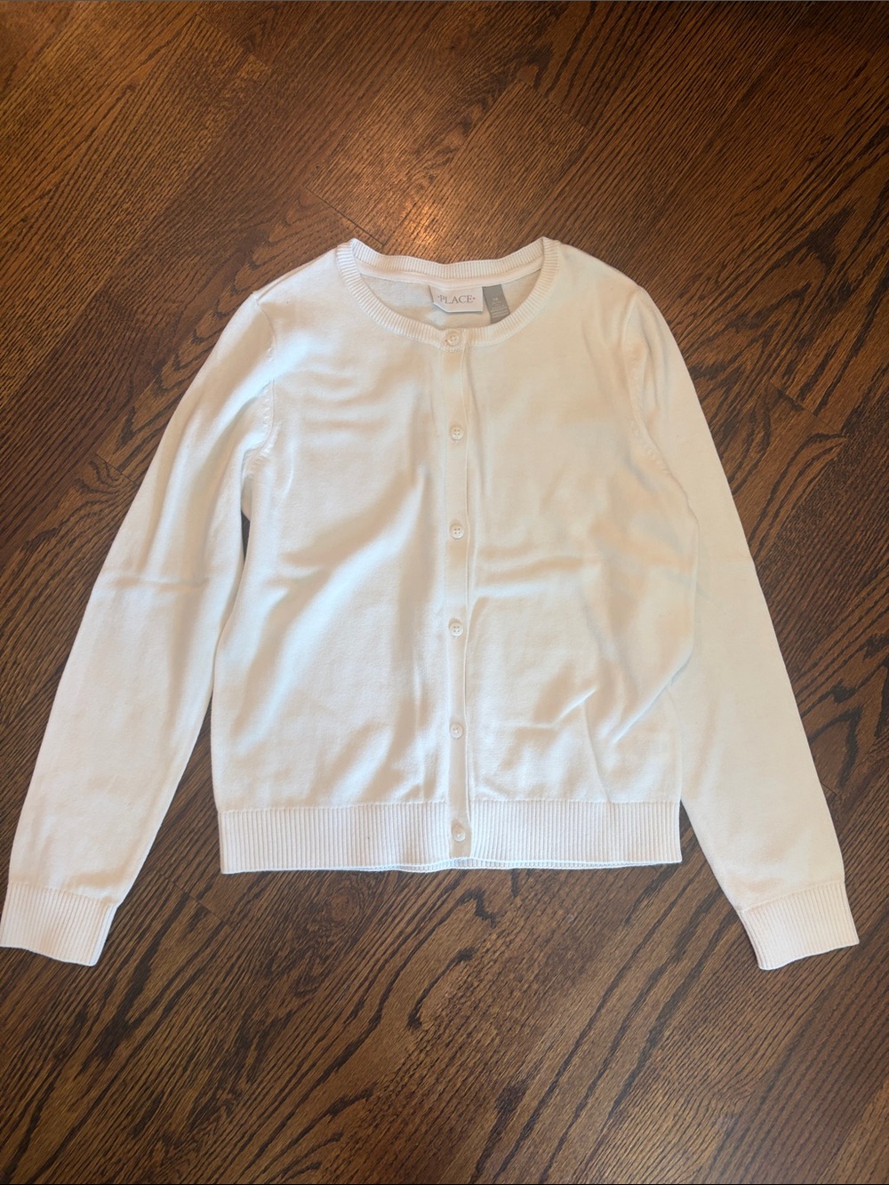Place Women's Cream Button-Up Crew Cardigan